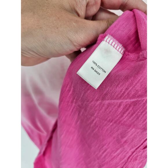 Banana Republic Women's White Pink Ombre Short Sleeve Cotton Top Size XS - Picture 3 of 4